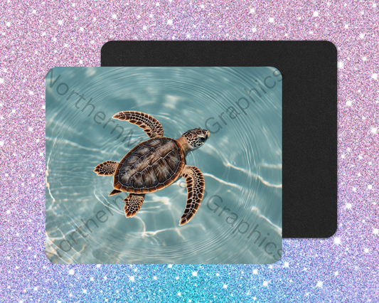 Rippling Ocean Glide Sea Turtle Mouse Pad