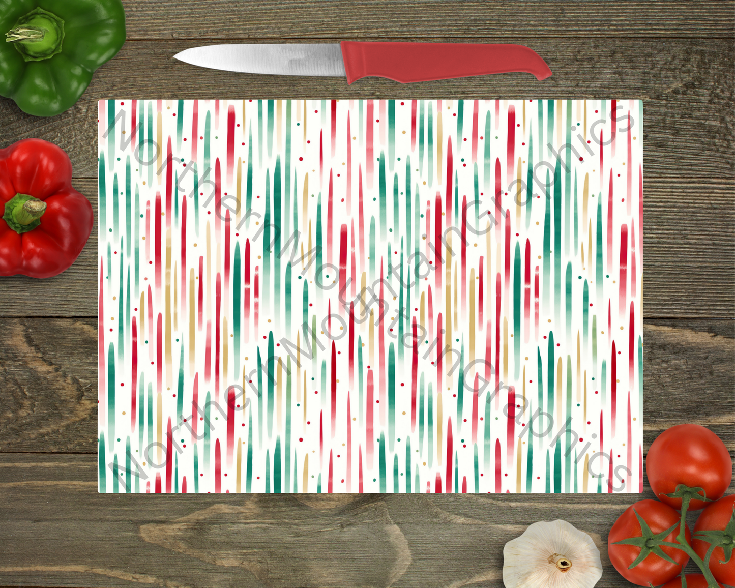 Glass Cutting Board Christmas