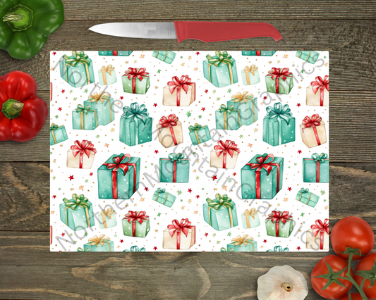 Glass Cutting Board Christmas