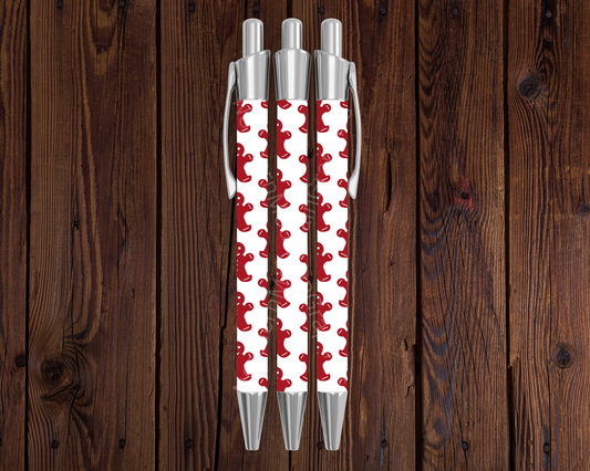 Red Gingerbread Silhouettes Christmas Pen