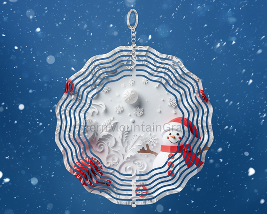 Cheerful Snowman Delight Wind Spinner