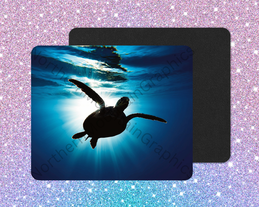 Silhouette Ocean Sea Turtle Mouse Pad