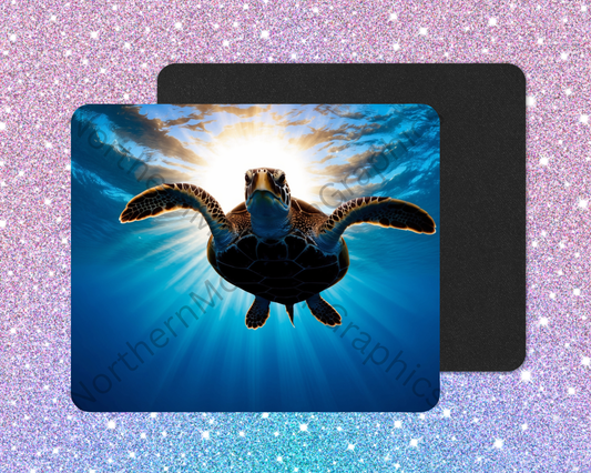 Radiant Ocean Sea Turtle Swimmer Mouse Pad