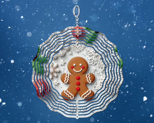 Gingerbread Snowflake Cheer Wind Spinner