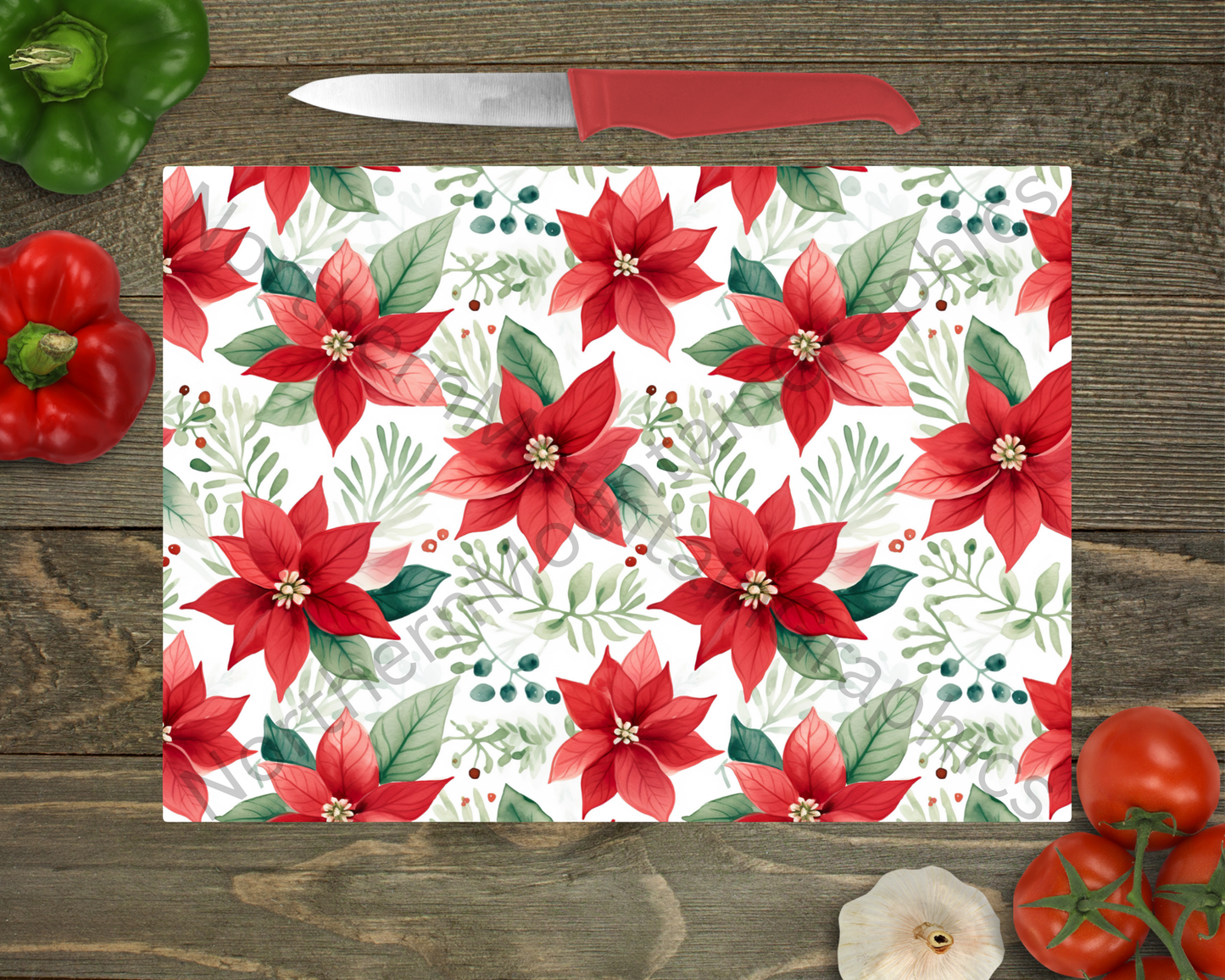 Glass Cutting Board Christmas
