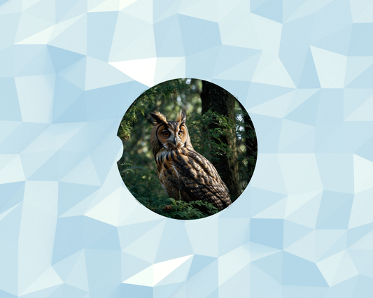 Verdant Woodland Owl Car Coaster