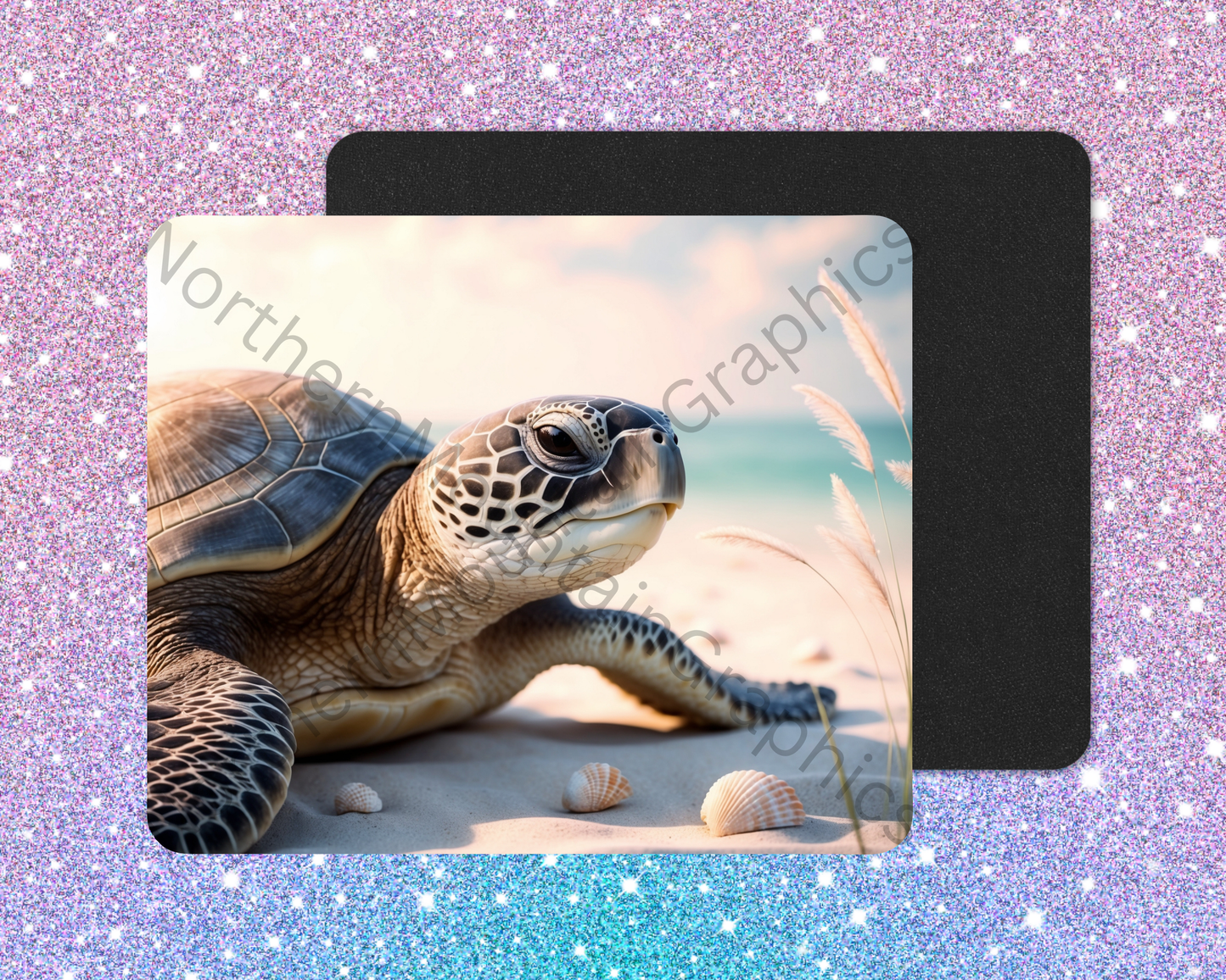 Sunset Beach Sea Turtle Wanderer Mouse Pad