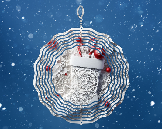 Lace Christmas Stocking Wind Spinner