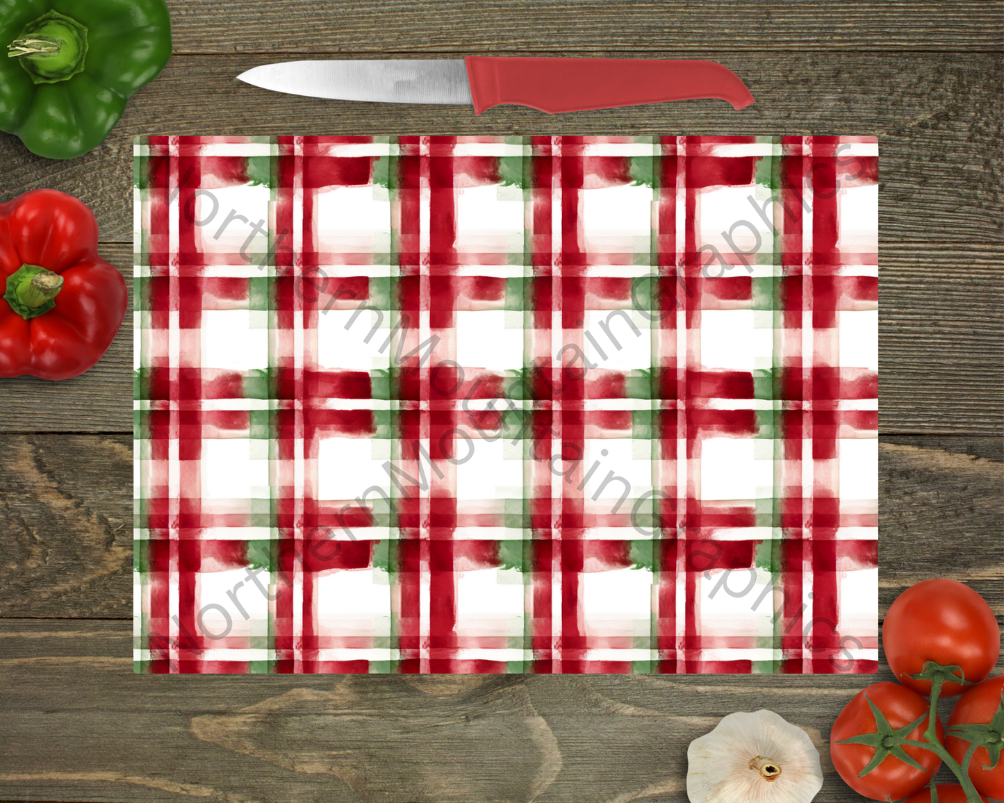 Glass Cutting Board Christmas