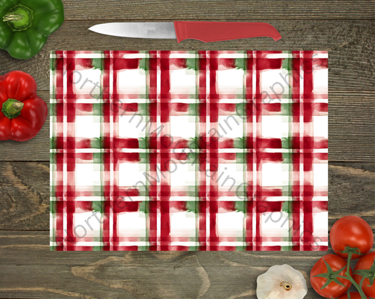 Glass Cutting Board Christmas