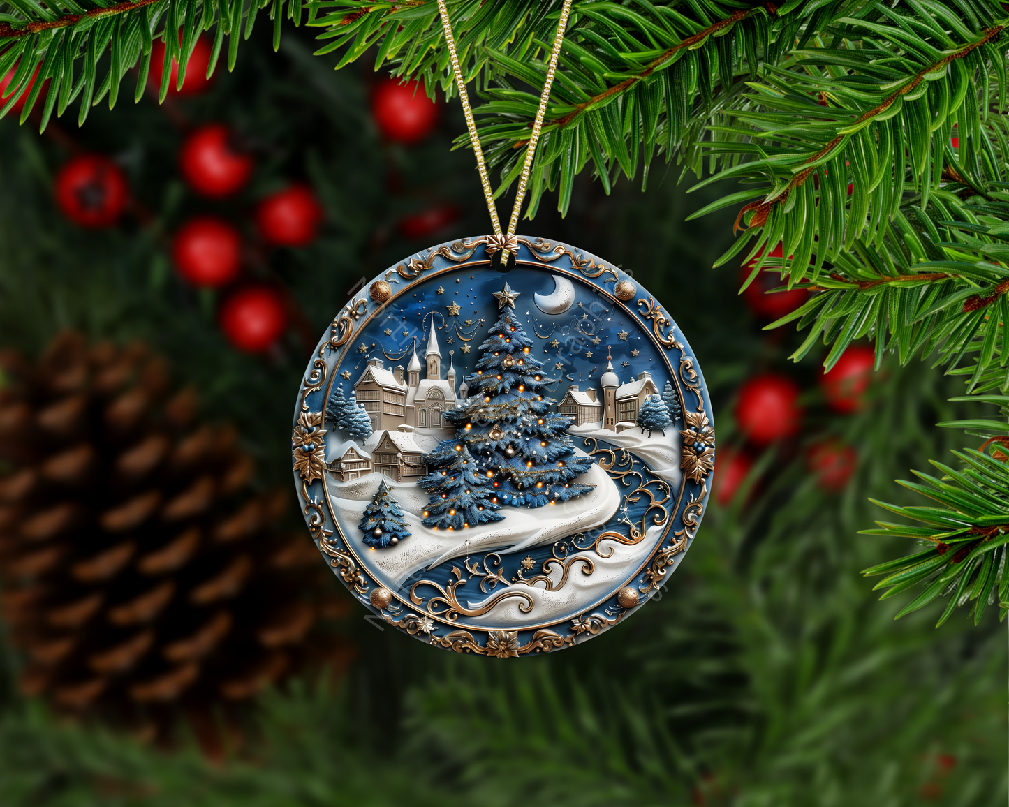 Enchanted Village Christmas Tree Christmas Ornament