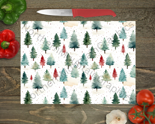 Glass Cutting Board Christmas