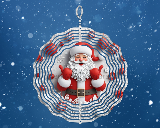 Jolly Santa Cheer Wind Spinner