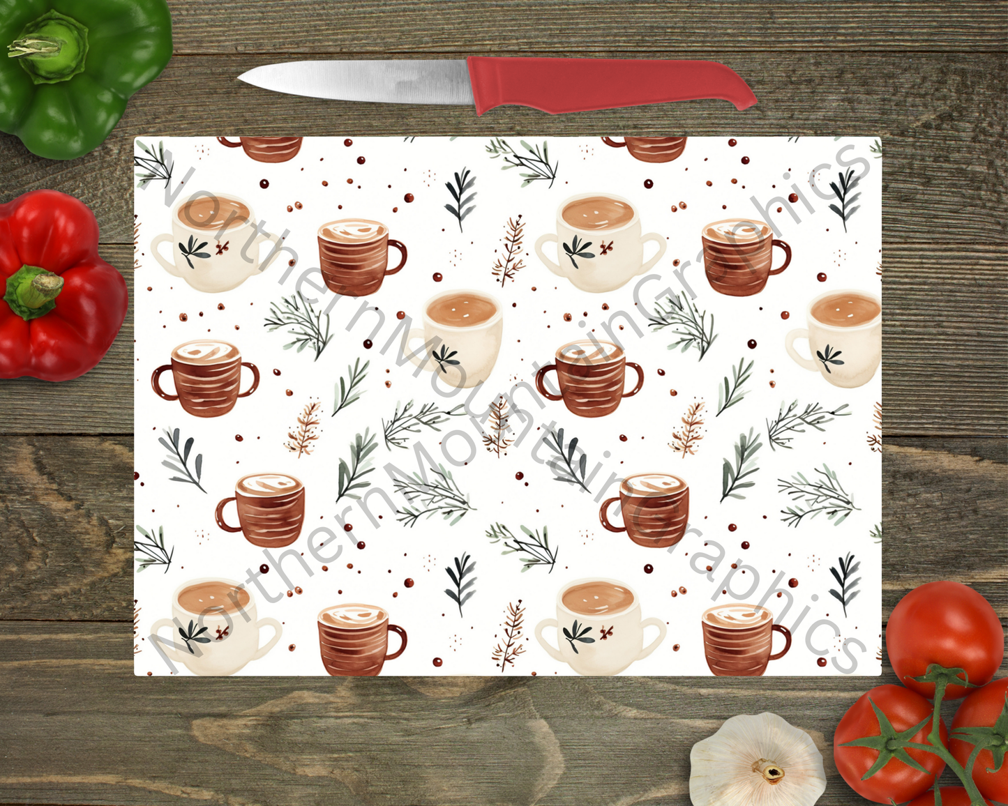 Glass Cutting Board Christmas