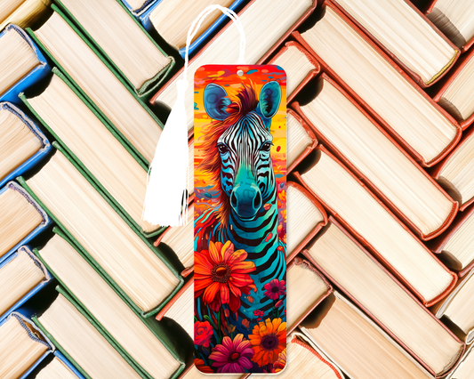 Sunset Bloom Zebra Bookmark