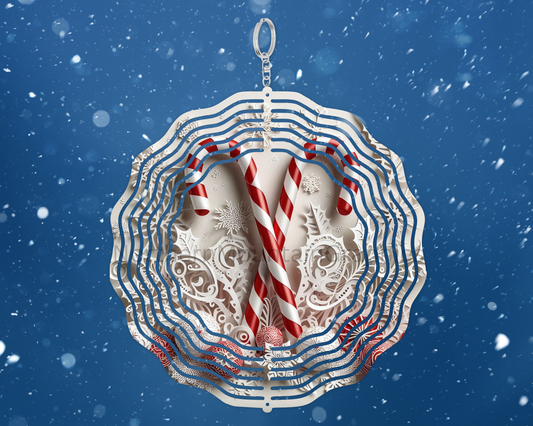 Striped Candy Canes Wind Spinner