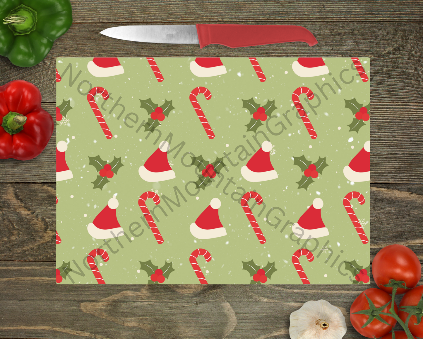 Glass Cutting Board Christmas