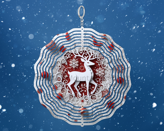 Elegant Reindeer Silhouette Wind Spinner