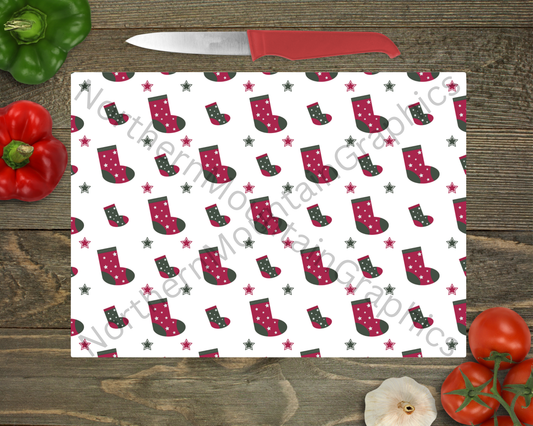 Glass Cutting Board Christmas