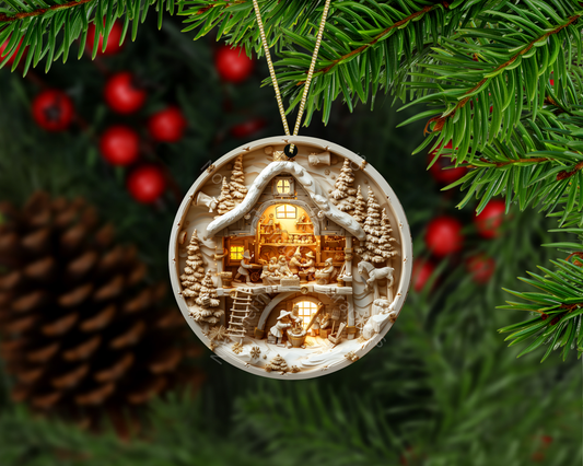 The Enchanted Winter Workshop Christmas Ornament