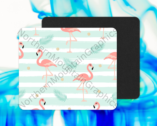 Lily Pond Flamingos Mouse Pad