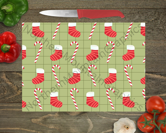 Glass Cutting Board Christmas