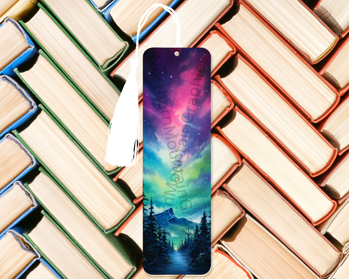 Cosmic Night Sky Mountain Bookmark