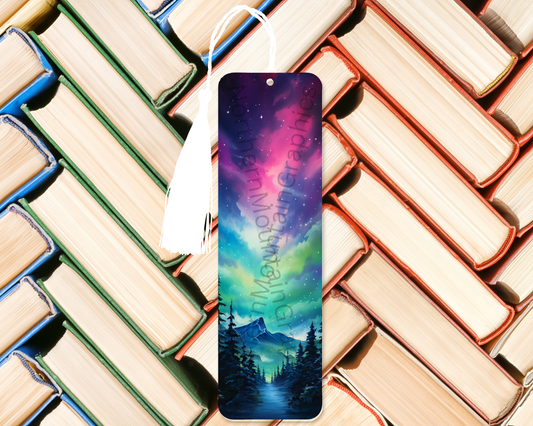 Cosmic Night Sky Mountain Bookmark