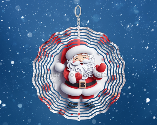 Happy Santa Cheer Wind Spinner