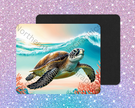 Coral Coast Sea Turtle Glide Mouse Pad