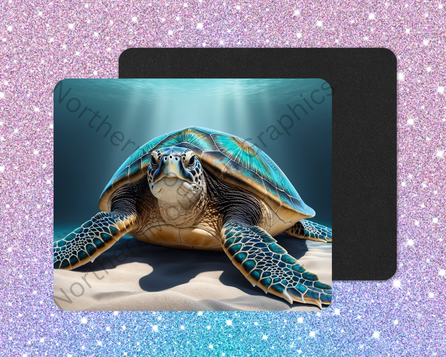 Sunlit Ocean Sea Turtle Wanderer Mouse Pad