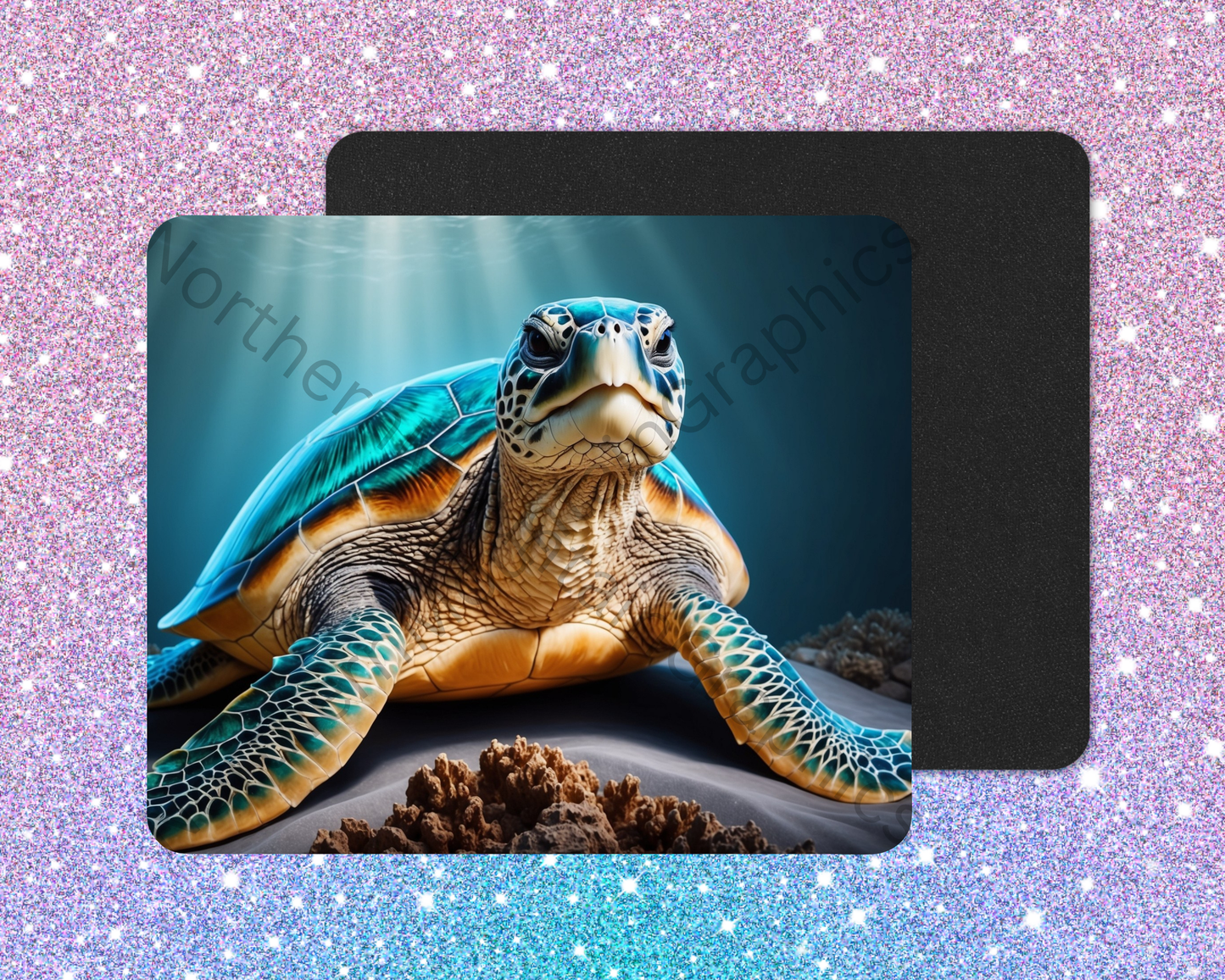 Radiant Reef Sea Turtle Mouse Pad