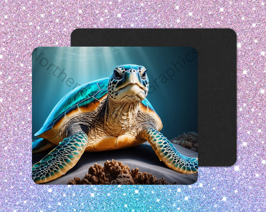 Radiant Reef Sea Turtle Mouse Pad