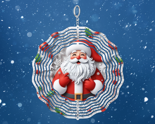 Merry Santa Greetings Wind Spinner