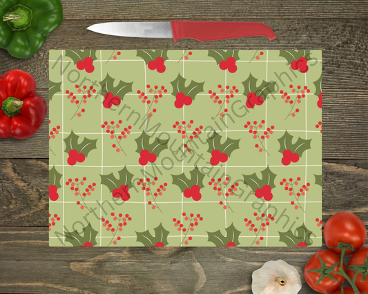 Glass Cutting Board Christmas