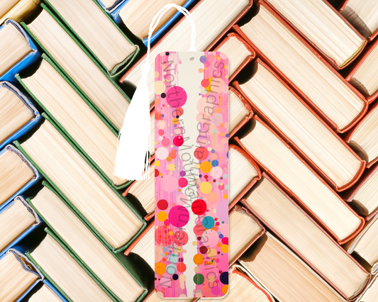 Pink Drip Circle Bookmark