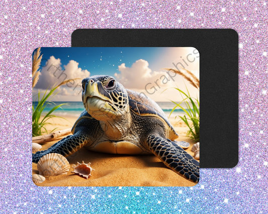 Seashell Beach Sea Turtle Wanderer Mouse Pad