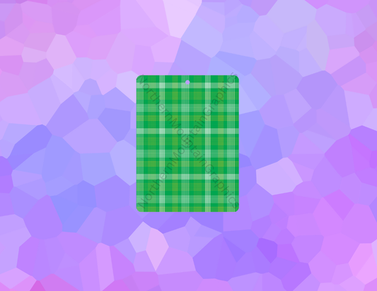 Green Plaid Pattern Christmas Air Freshener
