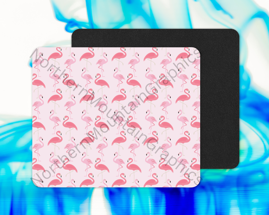 Mint Pond Flamingos Mouse Pad